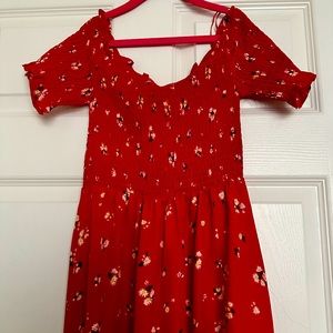 Francesca’s Floral Red Maxi Dress!!